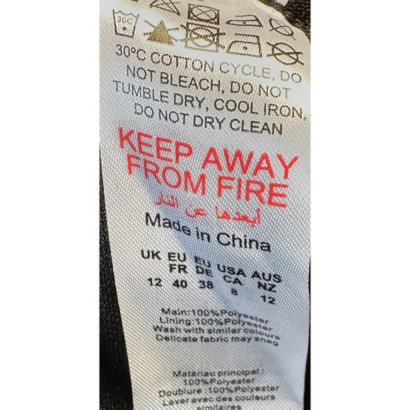 PrettyLittleThing Midi Dress Womens 8 Black Eyelet Crochet Zip Long Sleeves NWT - Picture 12 of 16